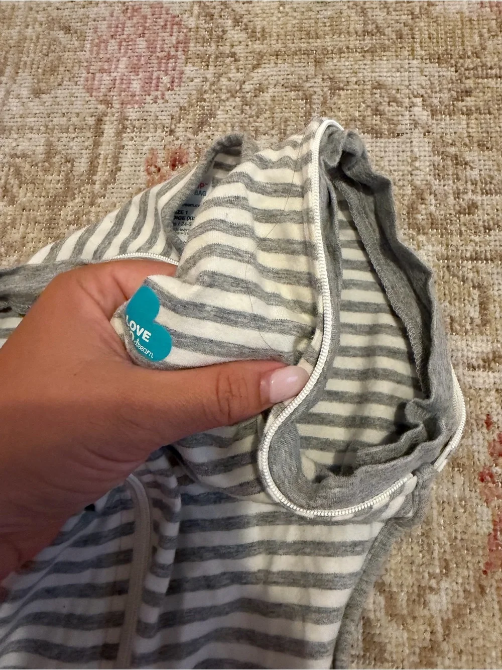 Love to Dream Swaddle Up Transition Bag Original Gray Stripe XL 1.0 TOG
